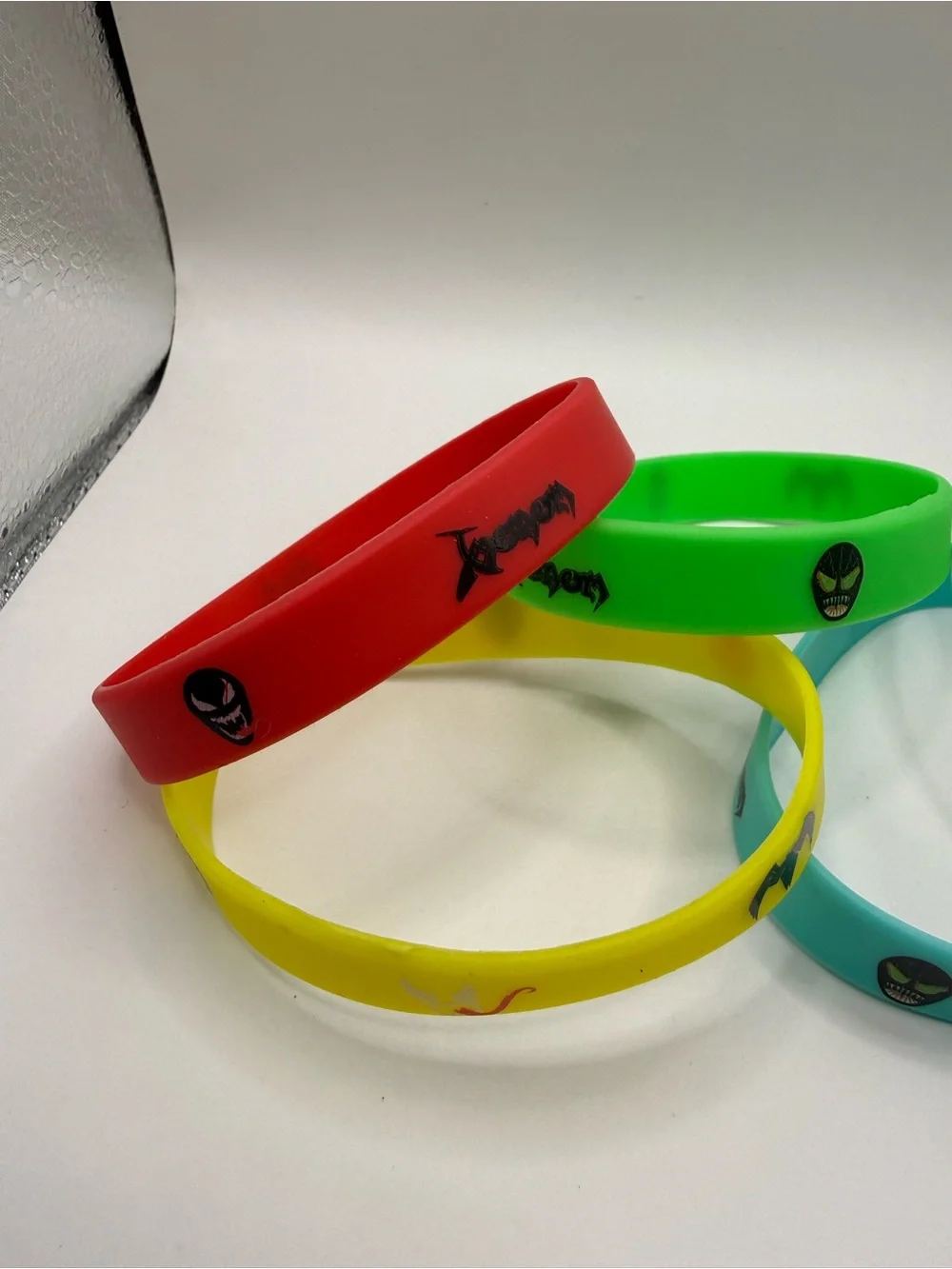 Silicone Colorful Marvel Bracelets Lot of (5) Batman & Venom Yellow Red & more